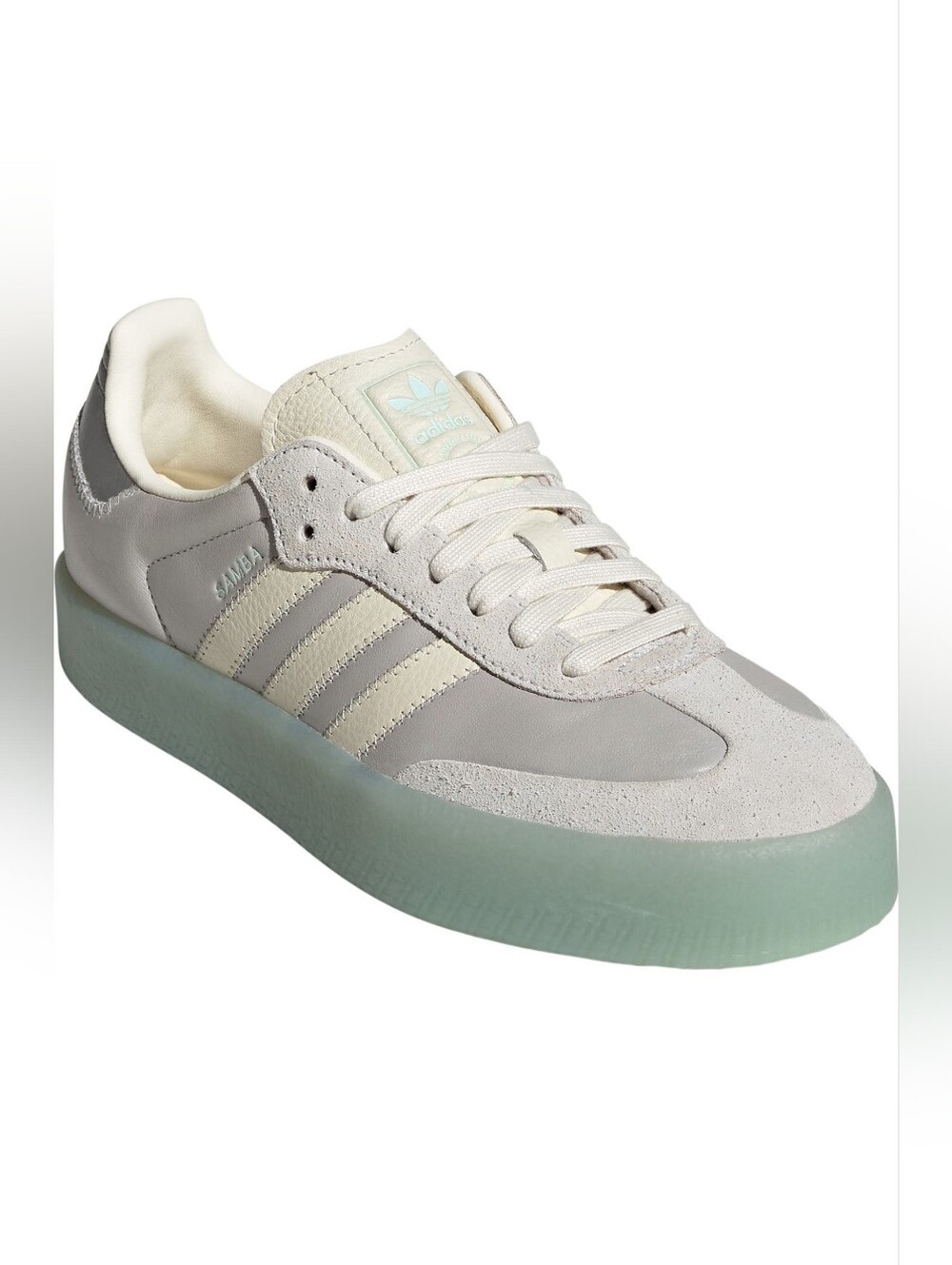 Adidas Sambae Retro Sneaker in Cream & Mint Green